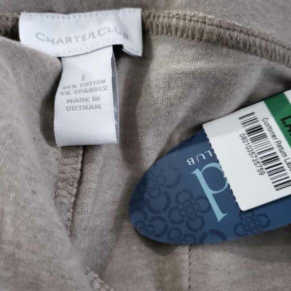 New Charter Club Lounge Pants Tan, Pull On, Elastic Waist Size Large WFH Comfy - Picture 4 of 4